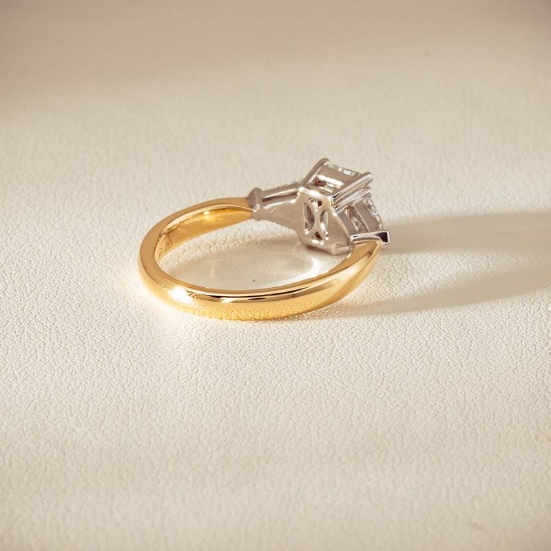 18ct Yellow Gold 1.27ct Reclaimed Emerald-Cut Diamond Ring