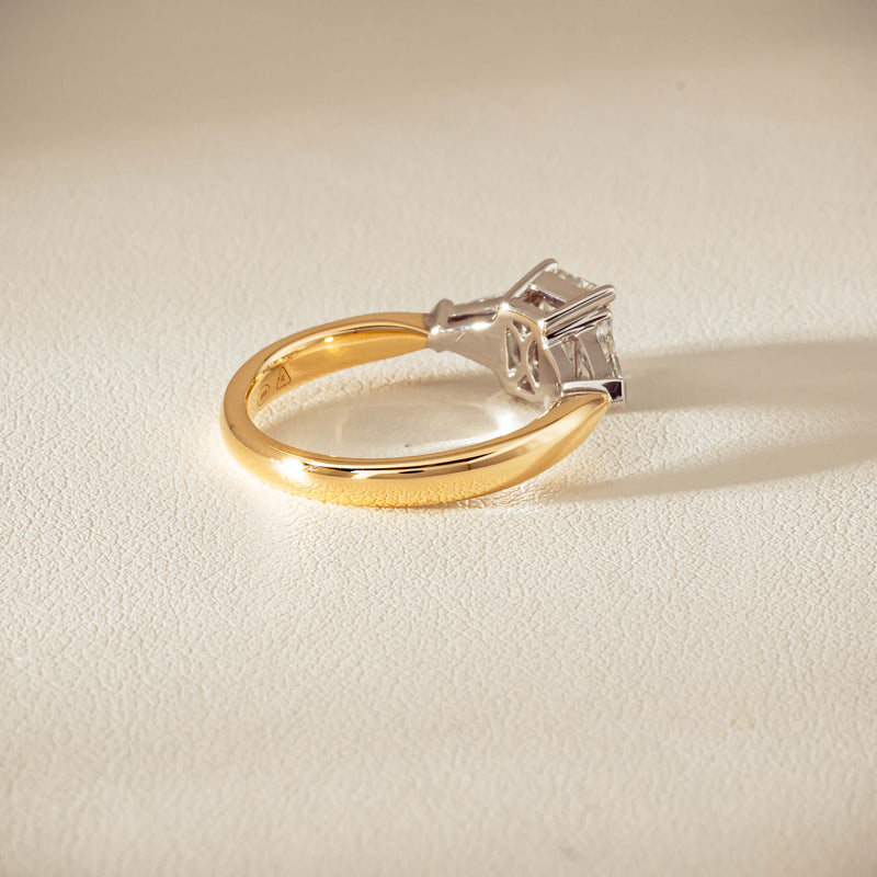 18ct Yellow Gold 1.27ct Reclaimed Emerald-Cut Diamond Ring