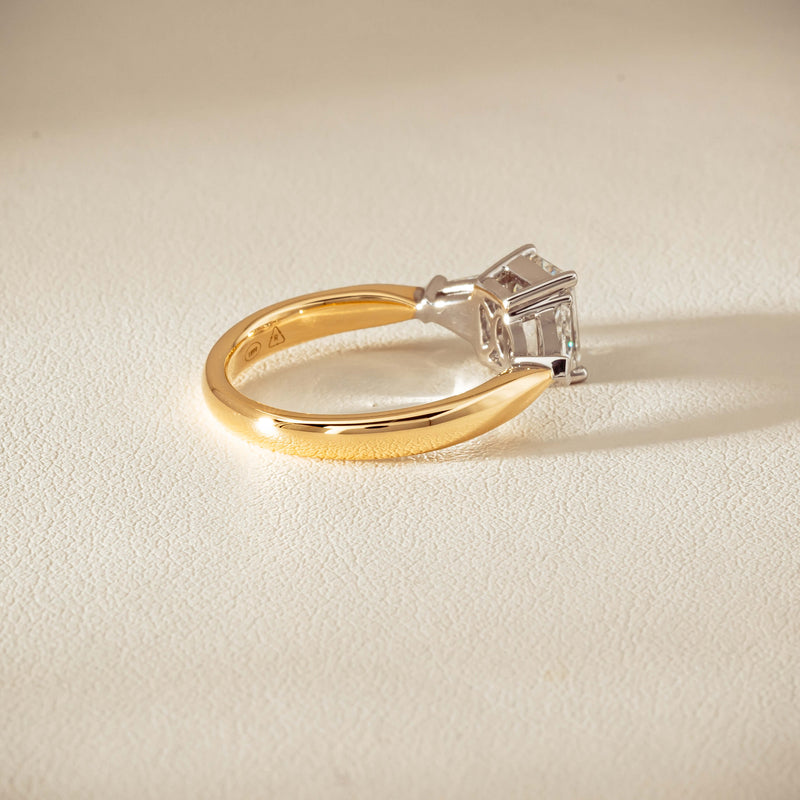 18ct Yellow Gold 1.27ct Reclaimed Emerald-Cut Diamond Ring