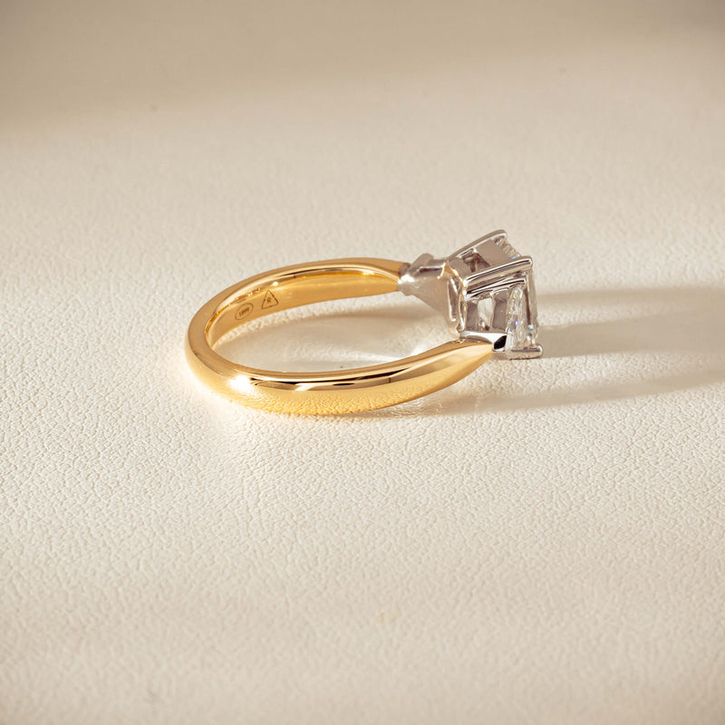 18ct Yellow Gold 1.27ct Reclaimed Emerald-Cut Diamond Ring