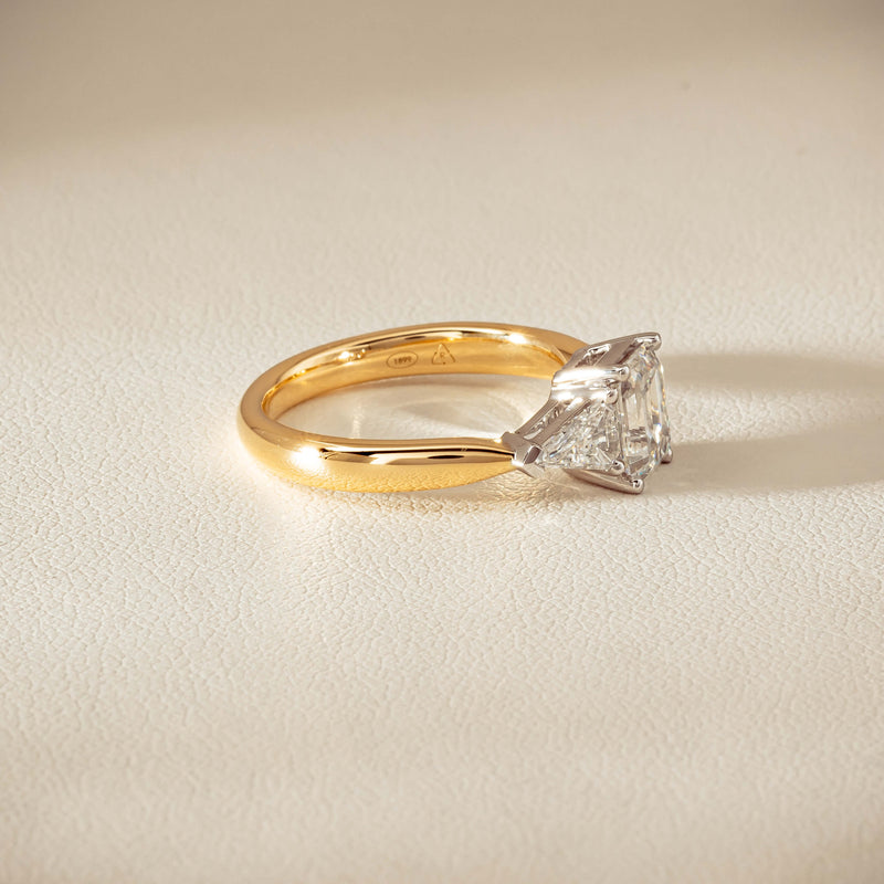 18ct Yellow Gold 1.27ct Reclaimed Emerald-Cut Diamond Ring