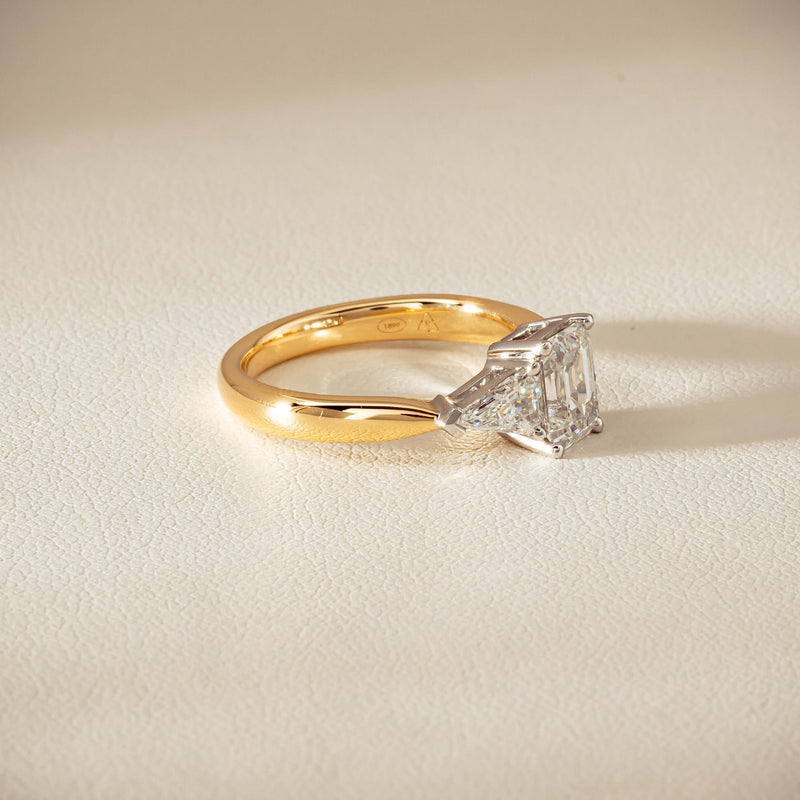 18ct Yellow Gold 1.27ct Reclaimed Emerald-Cut Diamond Ring
