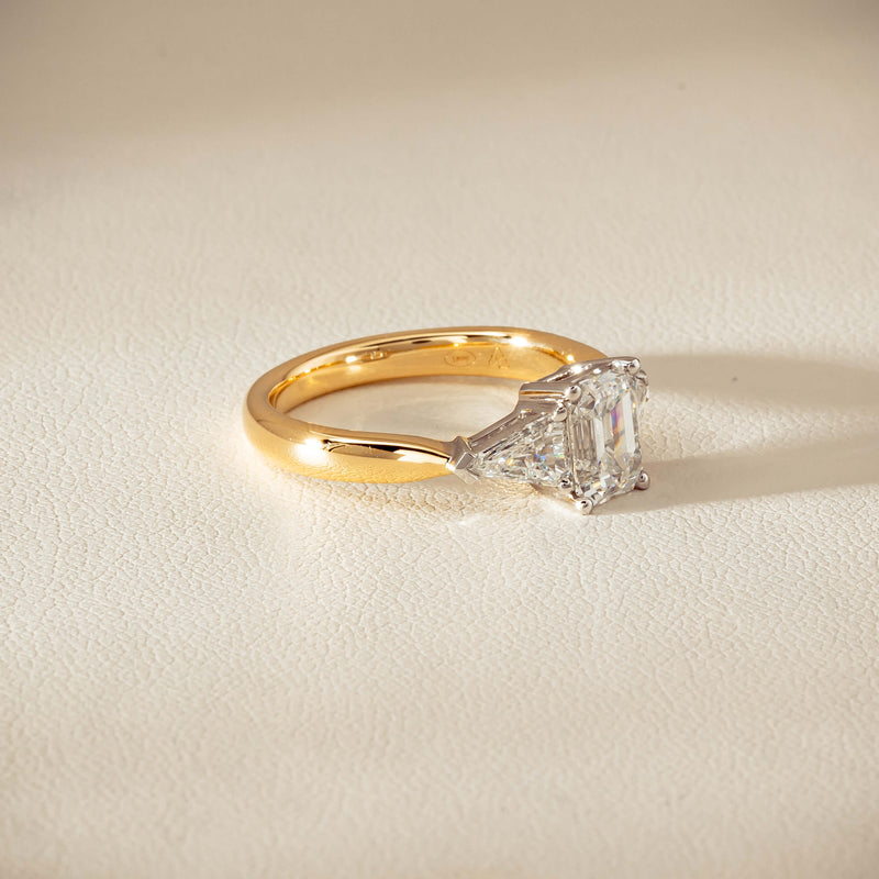 18ct Yellow Gold 1.27ct Reclaimed Emerald-Cut Diamond Ring