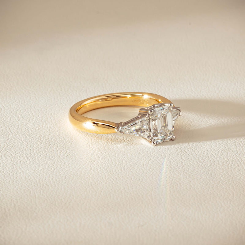 18ct Yellow Gold 1.27ct Reclaimed Emerald-Cut Diamond Ring