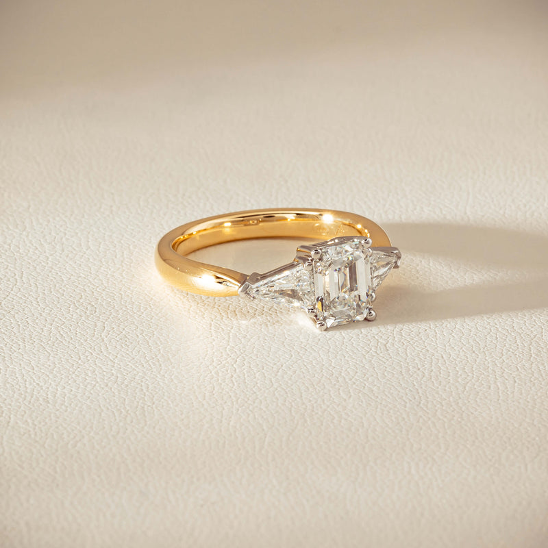 18ct Yellow Gold 1.27ct Reclaimed Emerald-Cut Diamond Ring