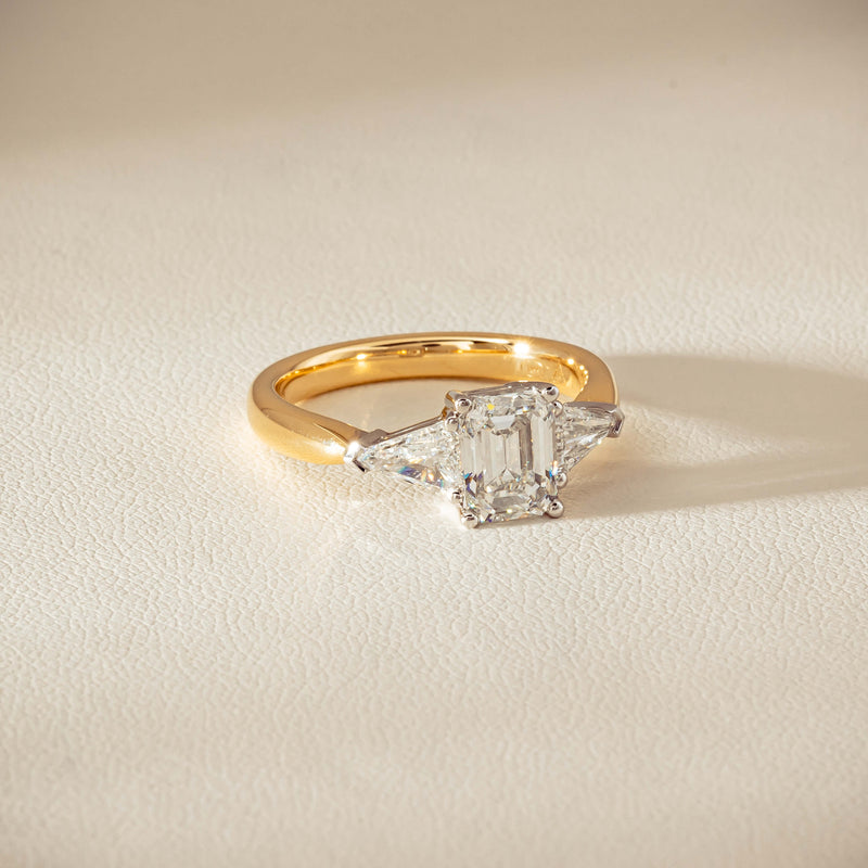 18ct Yellow Gold 1.27ct Reclaimed Emerald-Cut Diamond Ring