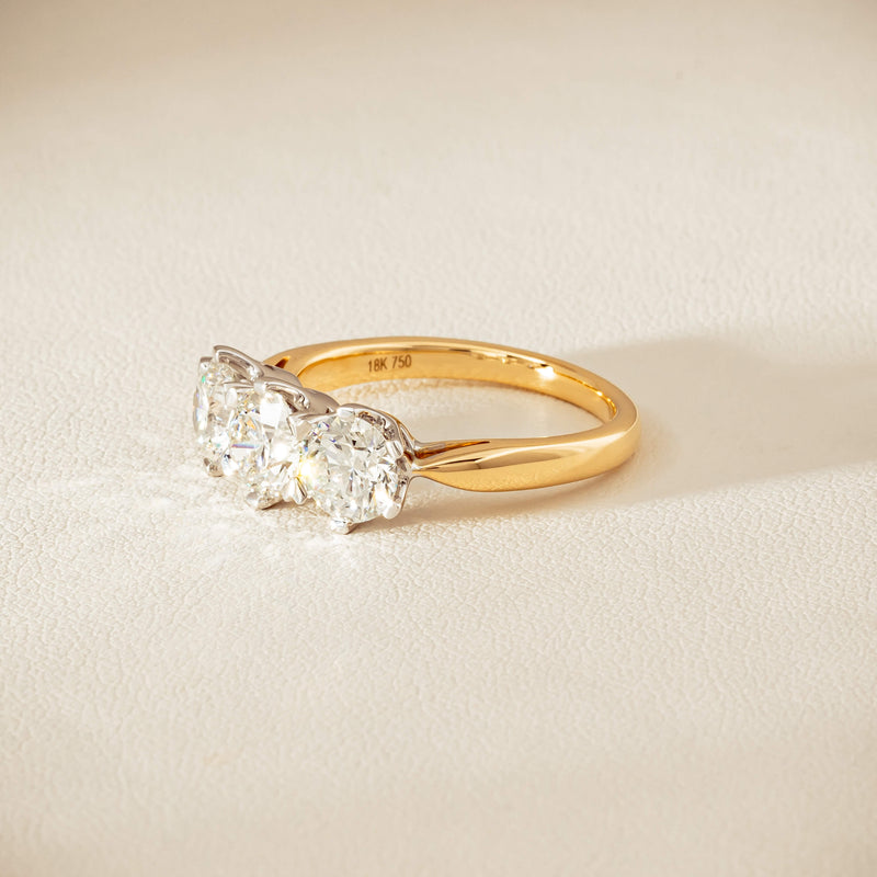 18ct Yellow Gold 2.30ct Diamond Trilogy Ring