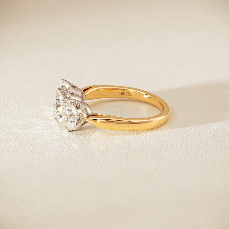 18ct Yellow Gold 2.30ct Diamond Trilogy Ring