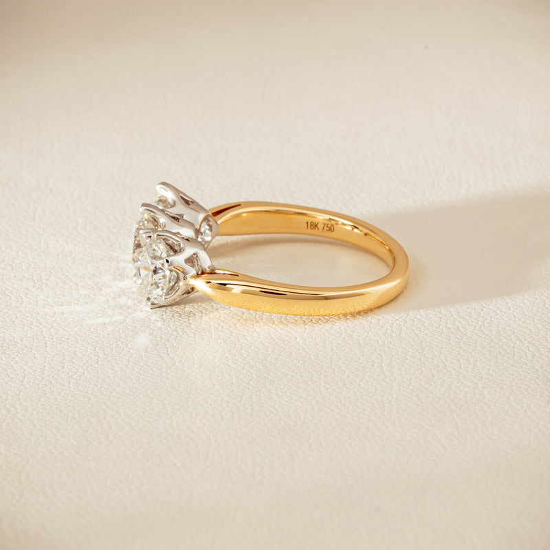 18ct Yellow Gold 2.30ct Diamond Trilogy Ring