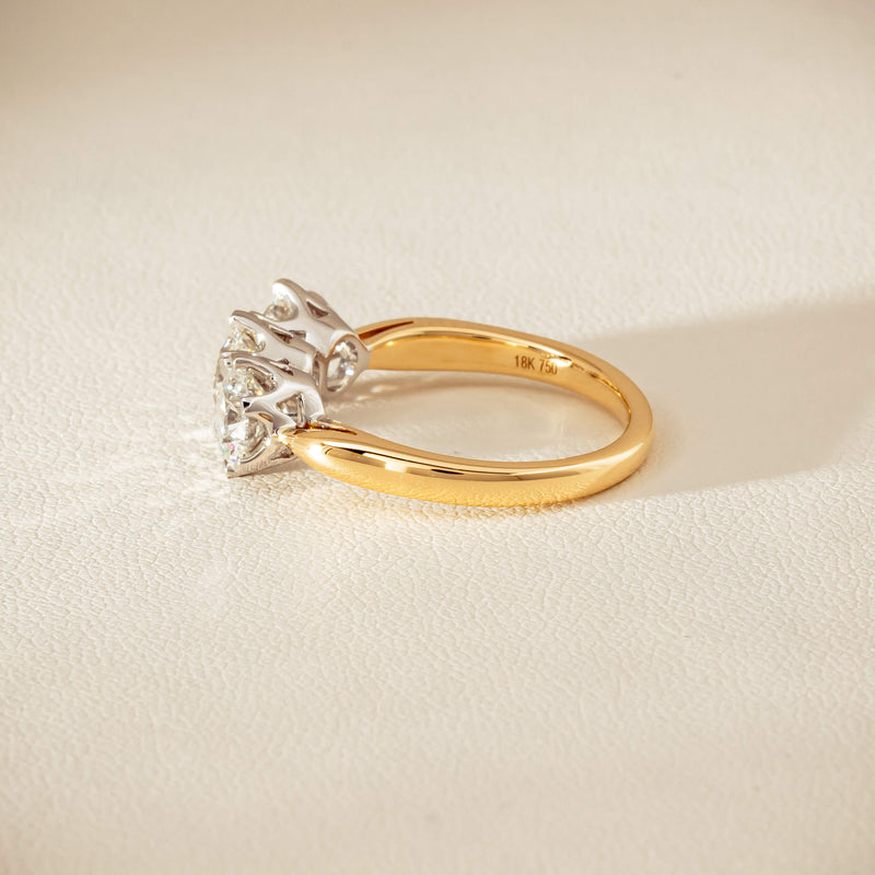18ct Yellow Gold 2.30ct Diamond Trilogy Ring