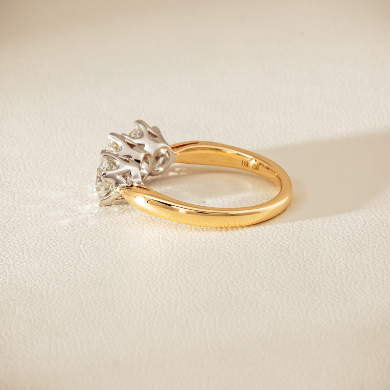 18ct Yellow Gold 2.30ct Diamond Trilogy Ring