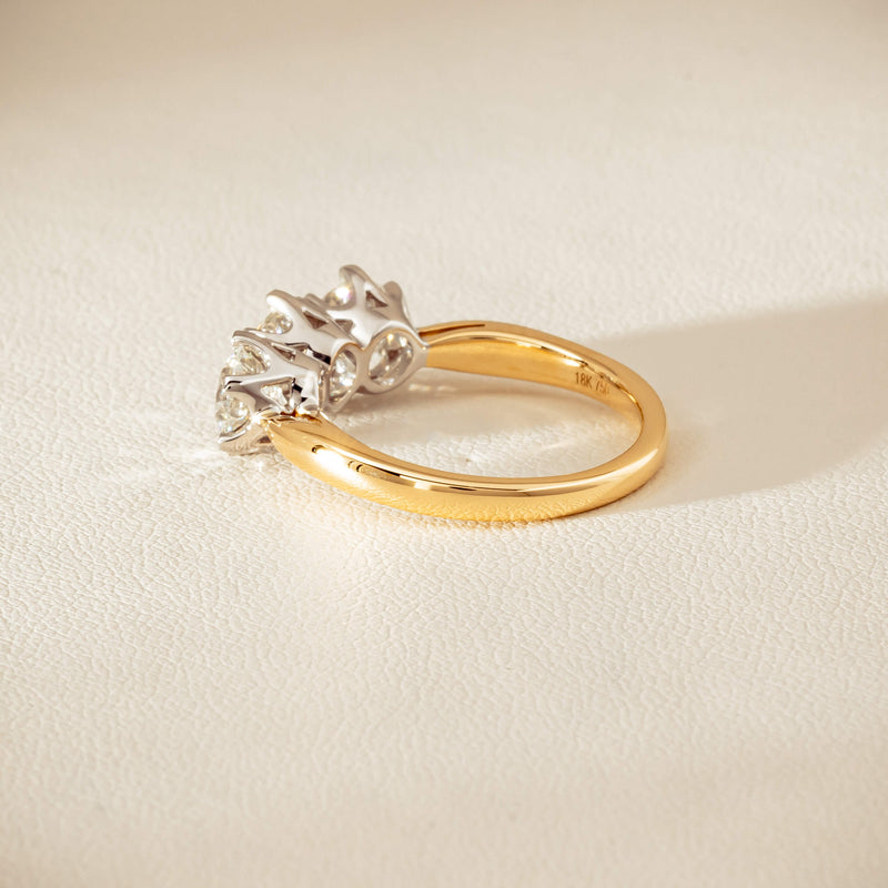18ct Yellow Gold 2.30ct Diamond Trilogy Ring