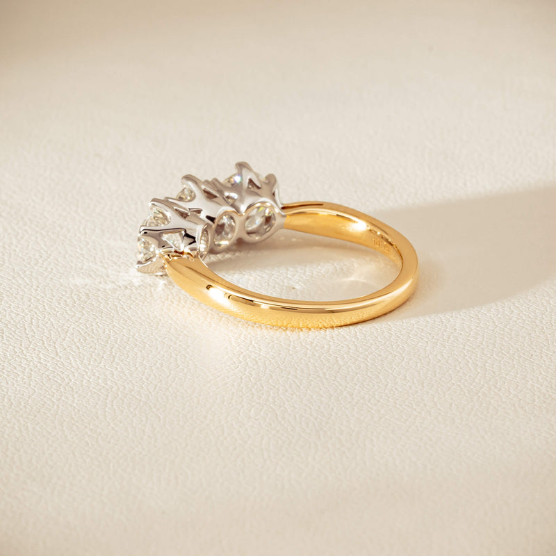 18ct Yellow Gold 2.30ct Diamond Trilogy Ring