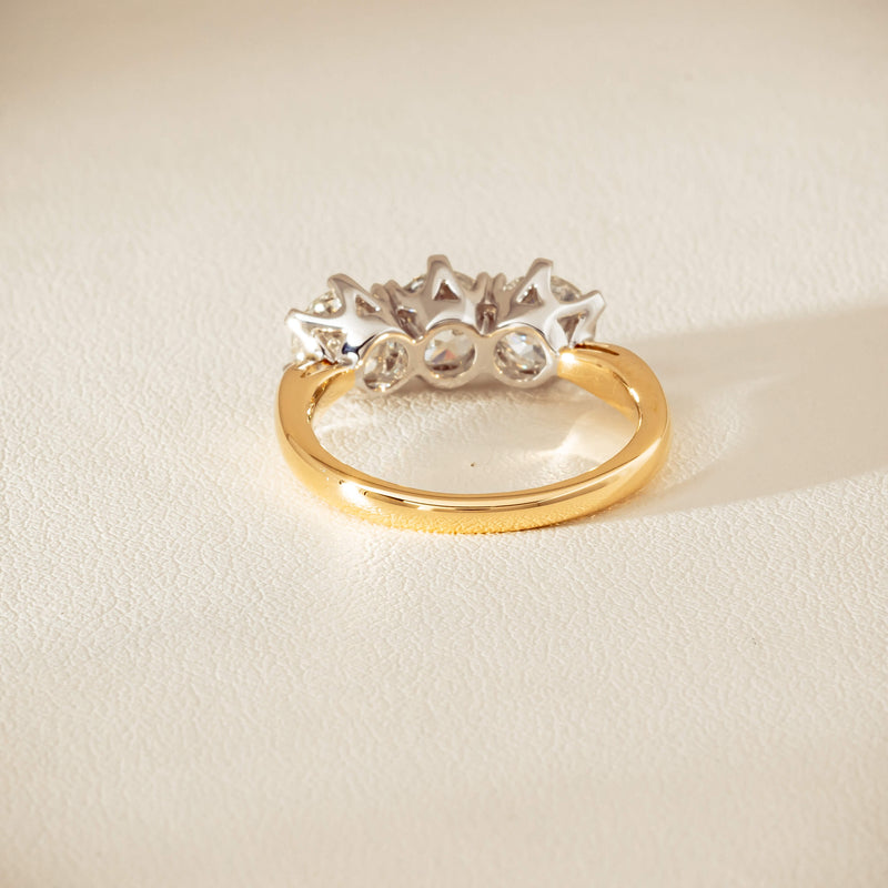 18ct Yellow Gold 2.30ct Diamond Trilogy Ring