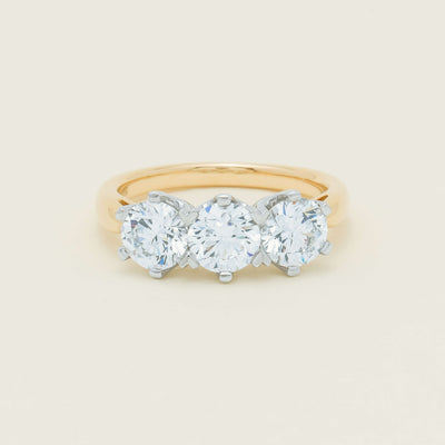 18ct Yellow Gold 2.30ct Diamond Trilogy Ring