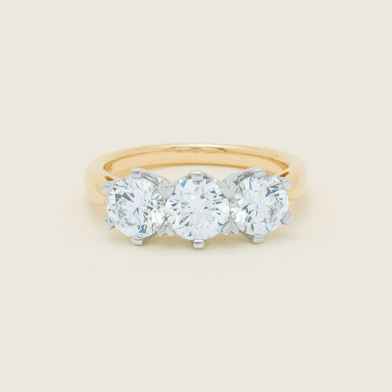 18ct Yellow Gold 2.30ct Diamond Trilogy Ring