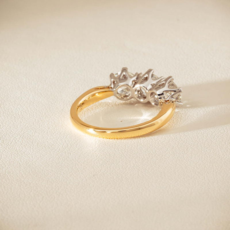 18ct Yellow Gold 2.30ct Diamond Trilogy Ring
