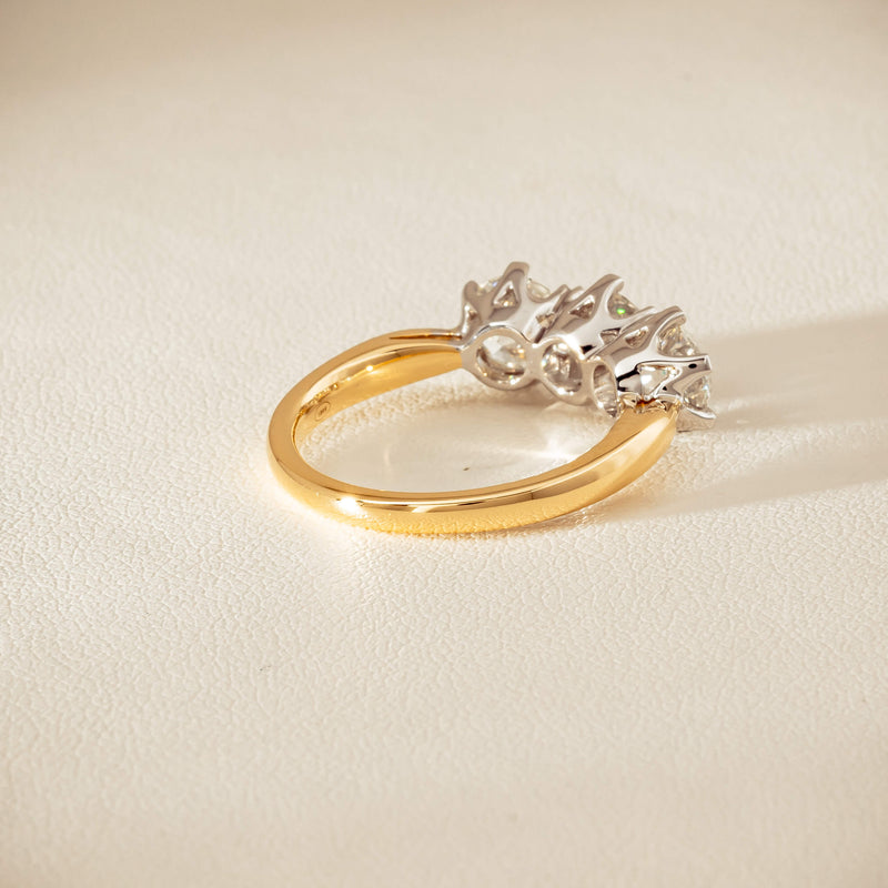 18ct Yellow Gold 2.30ct Diamond Trilogy Ring