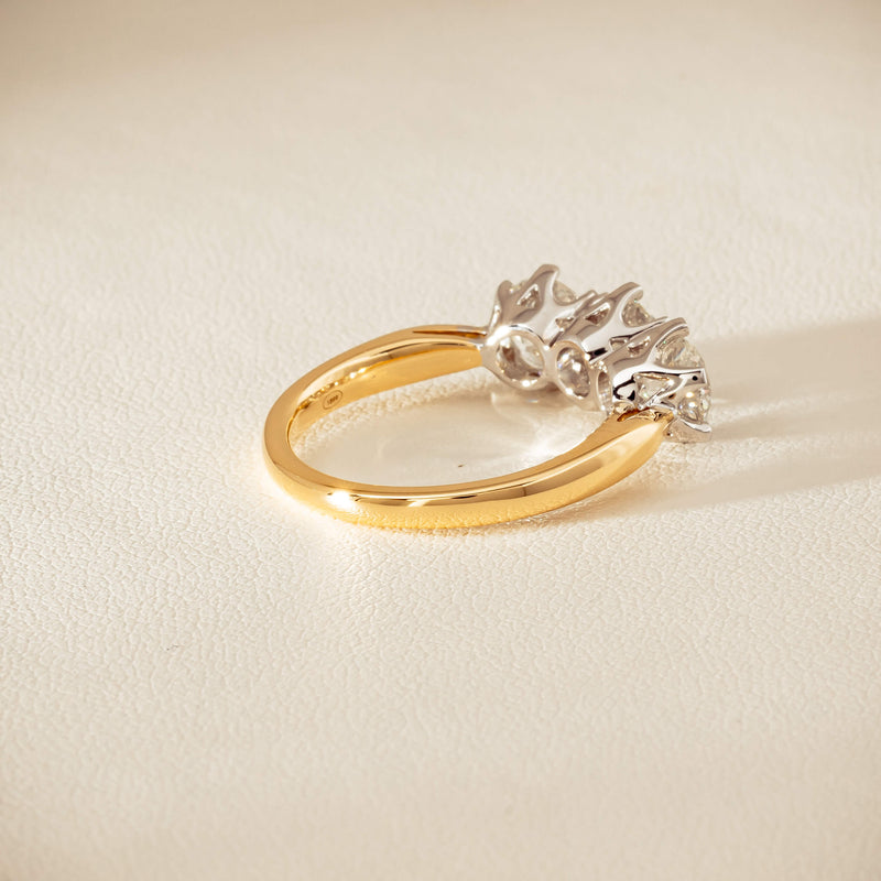 18ct Yellow Gold 2.30ct Diamond Trilogy Ring