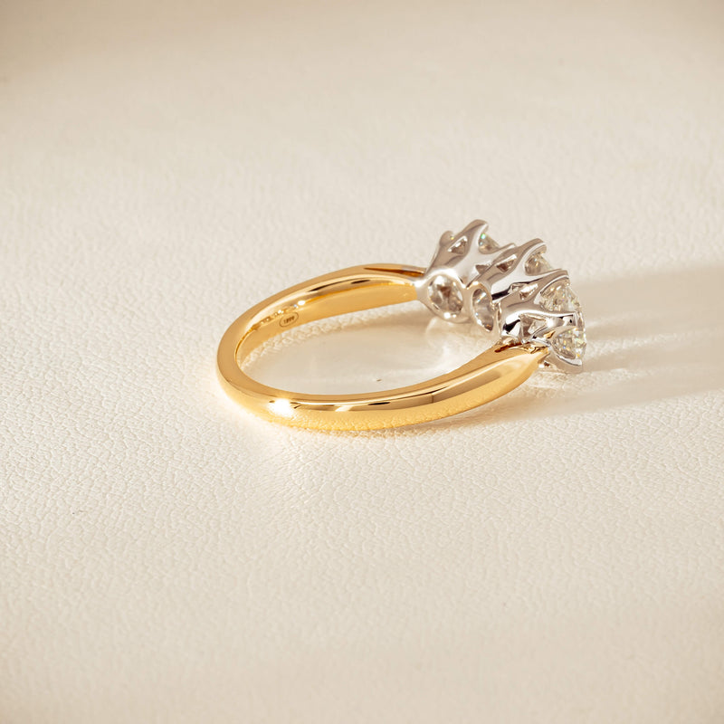 18ct Yellow Gold 2.30ct Diamond Trilogy Ring