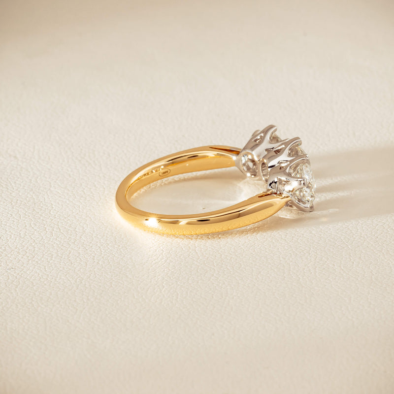 18ct Yellow Gold 2.30ct Diamond Trilogy Ring
