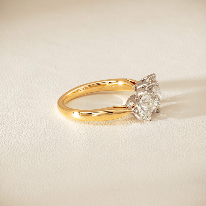 18ct Yellow Gold 2.30ct Diamond Trilogy Ring