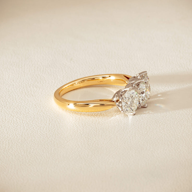 18ct Yellow Gold 2.30ct Diamond Trilogy Ring
