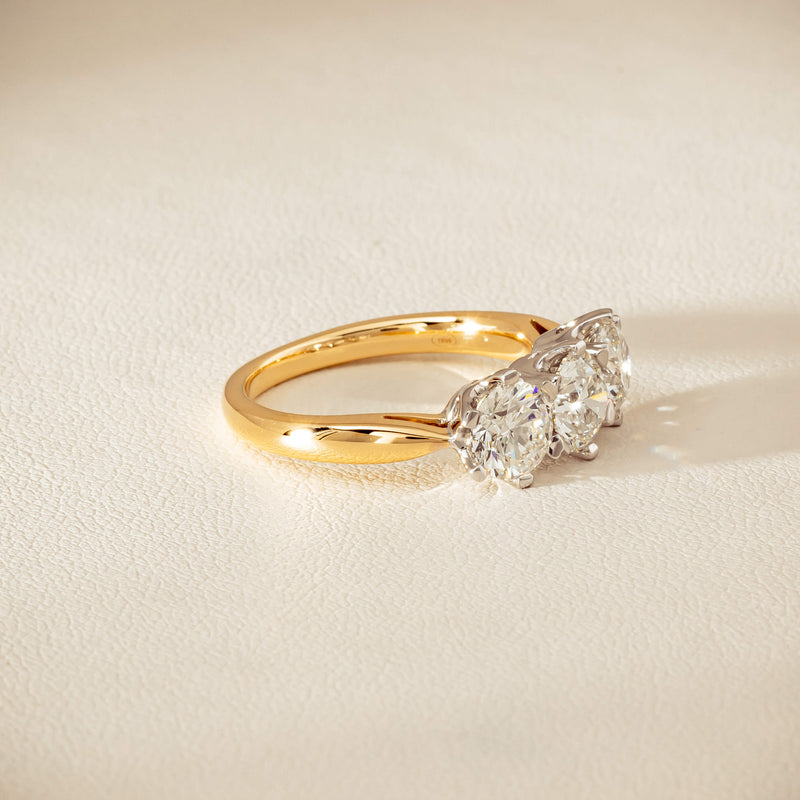 18ct Yellow Gold 2.30ct Diamond Trilogy Ring