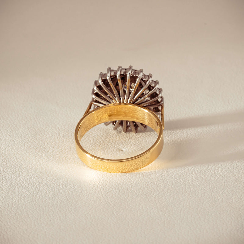 Deja Vu 18ct Yellow Gold 1.20ct Diamond Cluster Ring