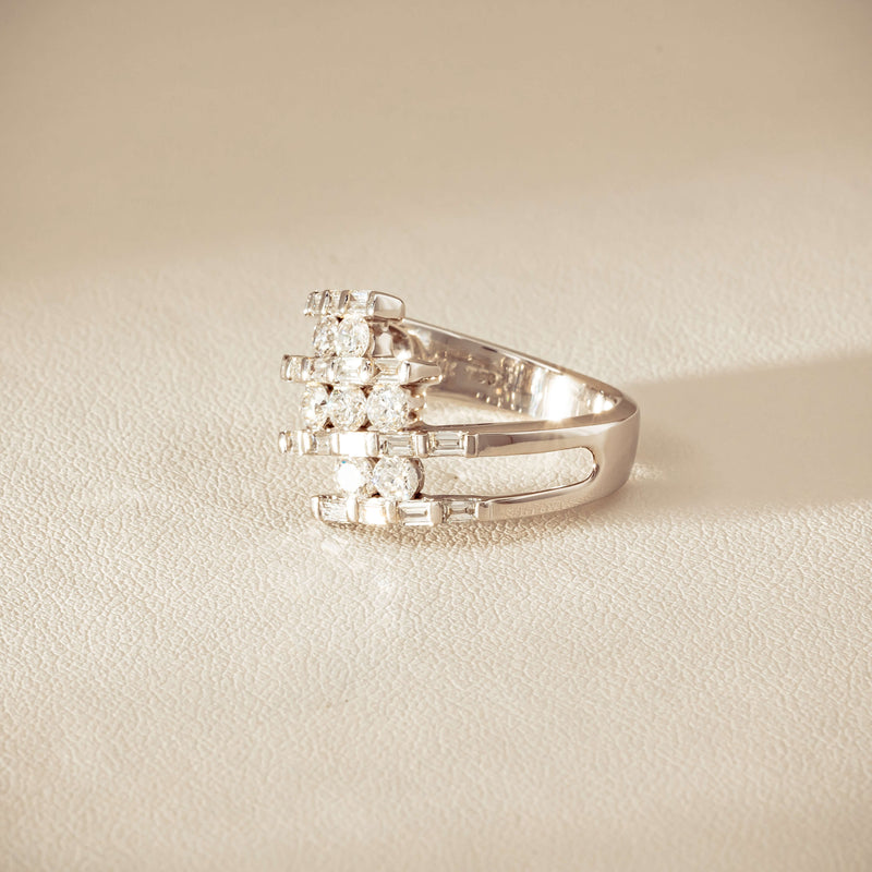 Deja Vu 18ct White Gold 1.50ct Diamond Crossover Ring - Ring - Walker & Hall