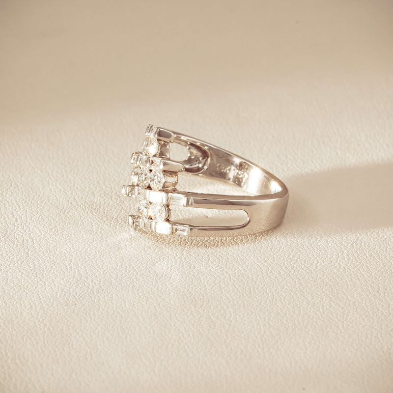 Deja Vu 18ct White Gold 1.50ct Diamond Crossover Ring - Ring - Walker & Hall