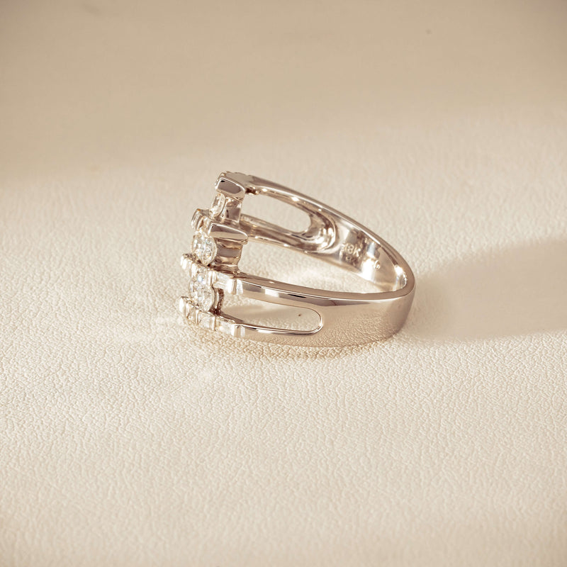 Deja Vu 18ct White Gold 1.50ct Diamond Crossover Ring - Ring - Walker & Hall