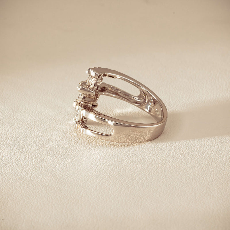 Deja Vu 18ct White Gold 1.50ct Diamond Crossover Ring - Ring - Walker & Hall