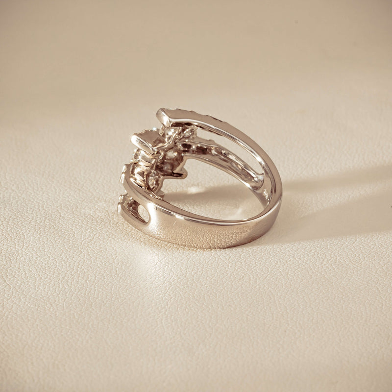 Deja Vu 18ct White Gold 1.50ct Diamond Crossover Ring - Ring - Walker & Hall