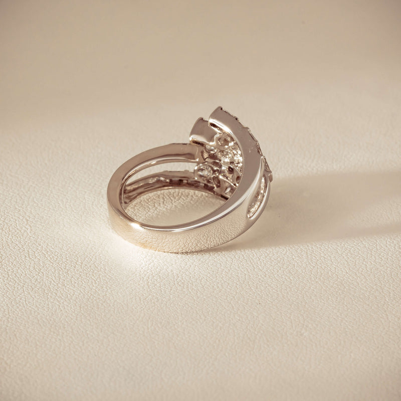 Deja Vu 18ct White Gold 1.50ct Diamond Crossover Ring - Ring - Walker & Hall