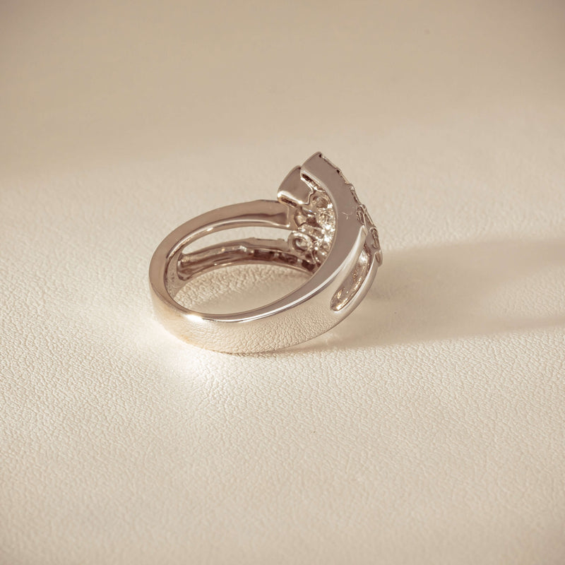 Deja Vu 18ct White Gold 1.50ct Diamond Crossover Ring - Ring - Walker & Hall
