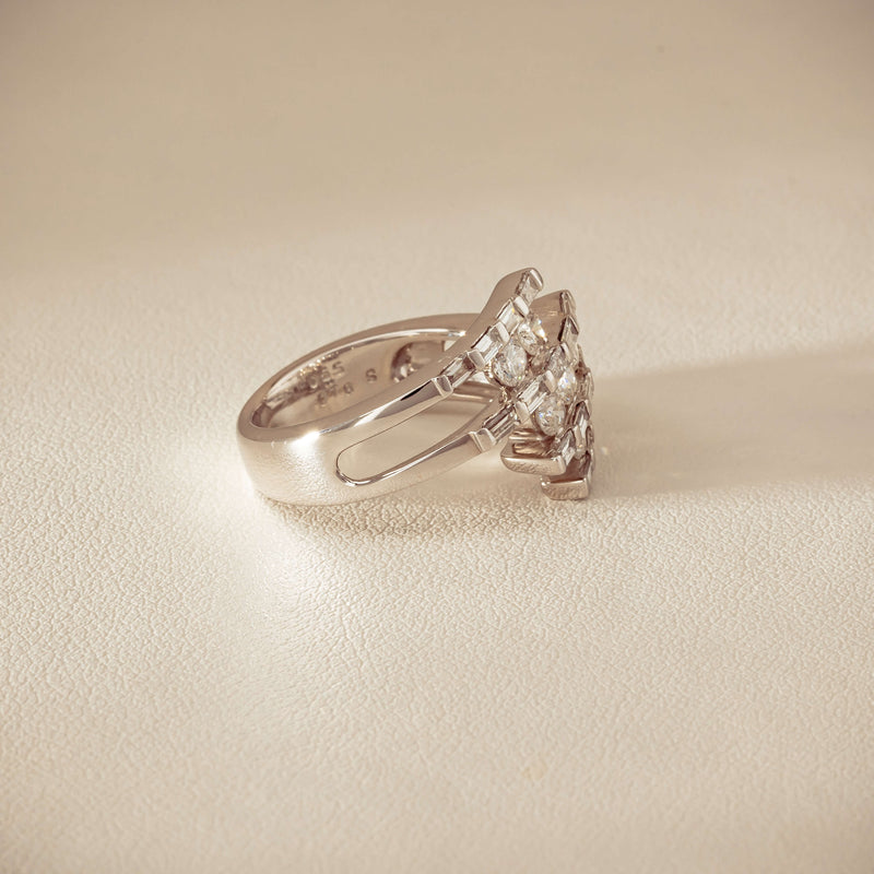 Deja Vu 18ct White Gold 1.50ct Diamond Crossover Ring - Ring - Walker & Hall