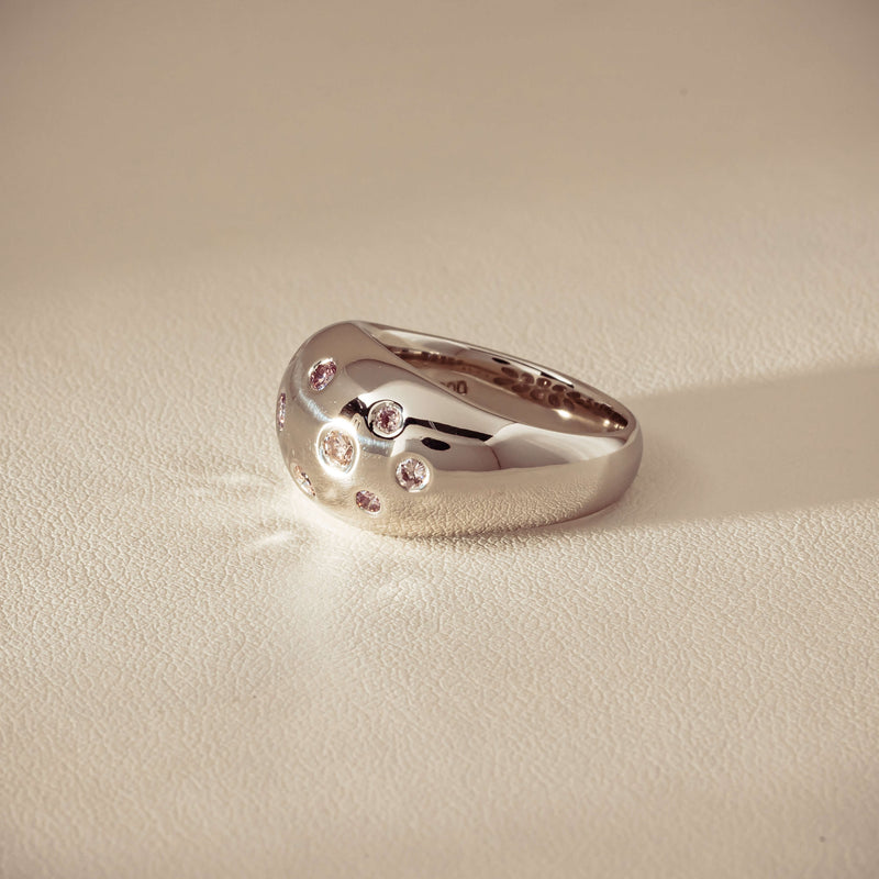 Deja Vu Platinum .46ct Pink Diamond Dome Ring