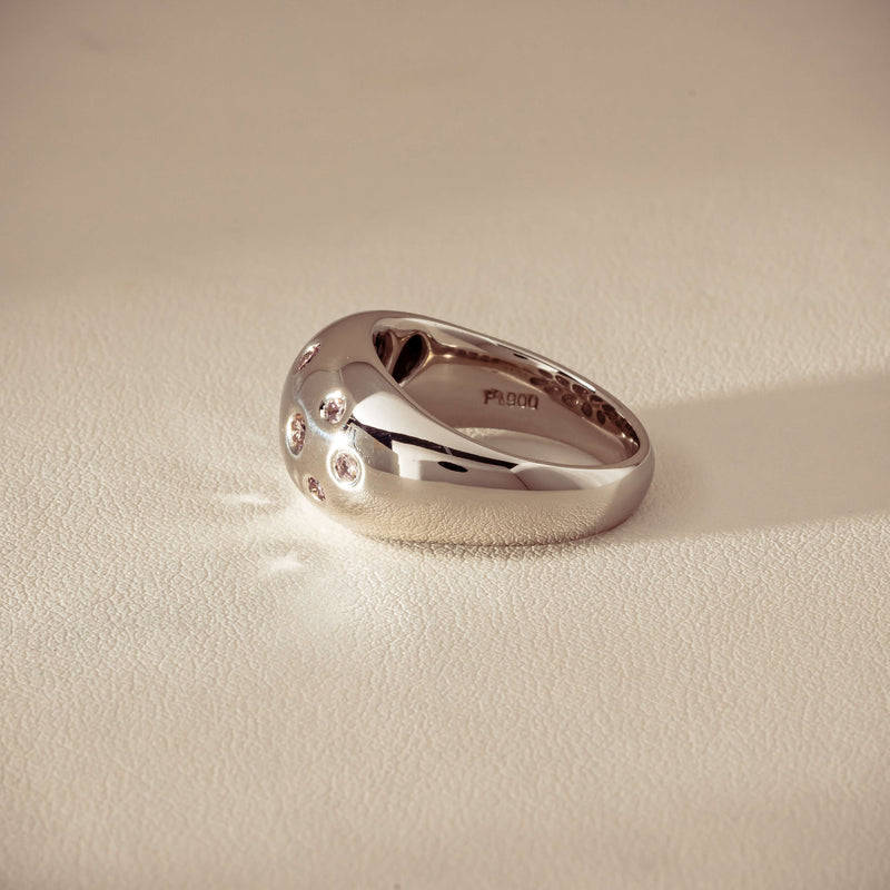 Deja Vu Platinum .46ct Pink Diamond Dome Ring