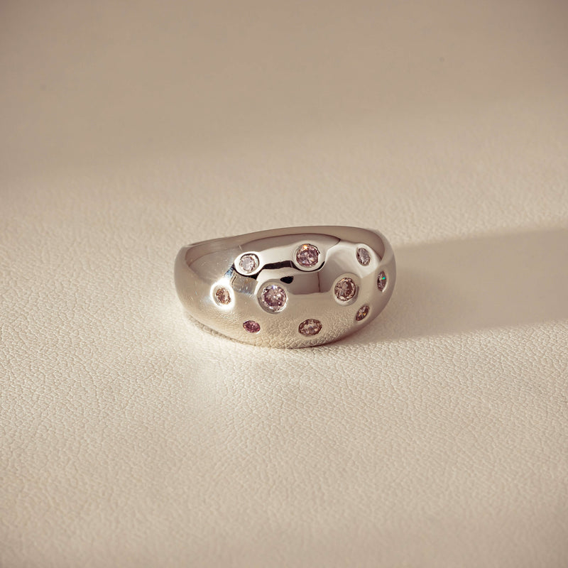 Deja Vu Platinum .46ct Pink Diamond Dome Ring