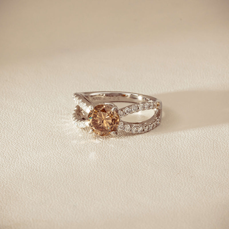 Deja Vu Platinum 2.06ct Cognac Diamond Openwork Ring