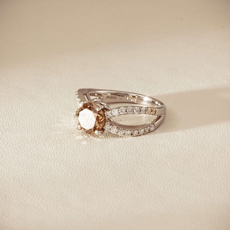 Deja Vu Platinum 2.06ct Cognac Diamond Openwork Ring