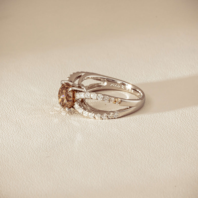 Deja Vu Platinum 2.06ct Cognac Diamond Openwork Ring