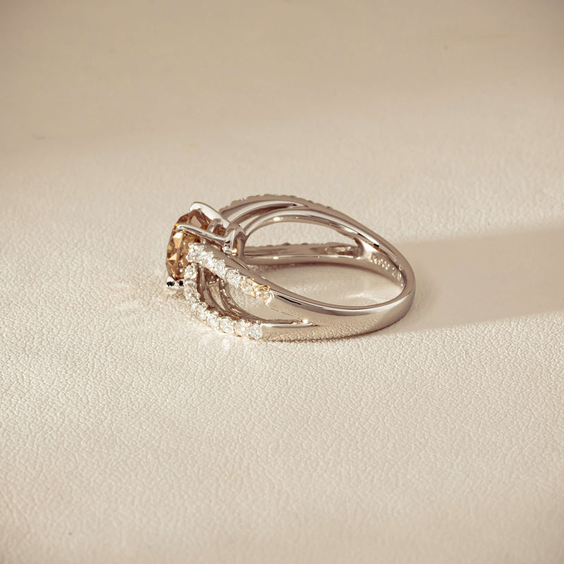 Deja Vu Platinum 2.06ct Cognac Diamond Openwork Ring