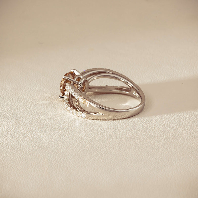 Deja Vu Platinum 2.06ct Cognac Diamond Openwork Ring