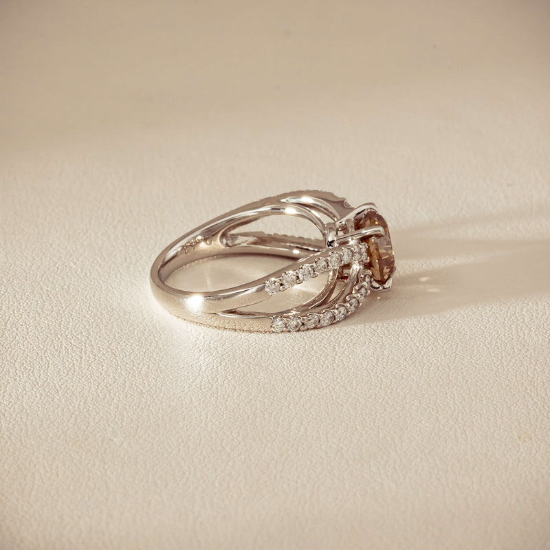 Deja Vu Platinum 2.06ct Cognac Diamond Openwork Ring