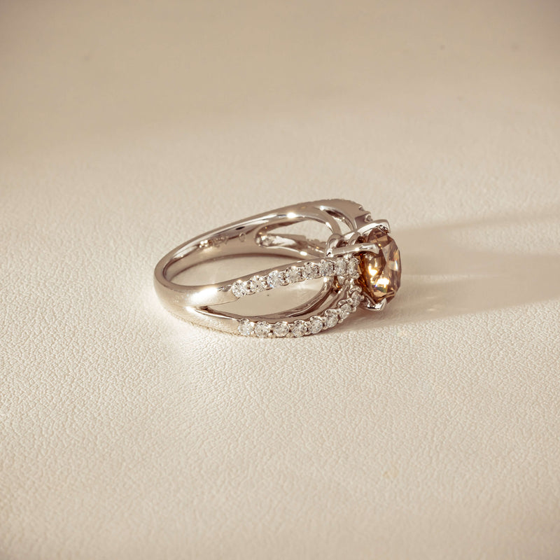 Deja Vu Platinum 2.06ct Cognac Diamond Openwork Ring