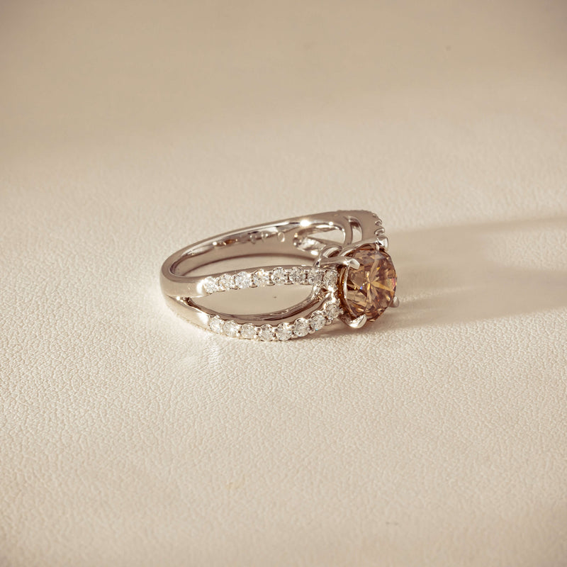 Deja Vu Platinum 2.06ct Cognac Diamond Openwork Ring
