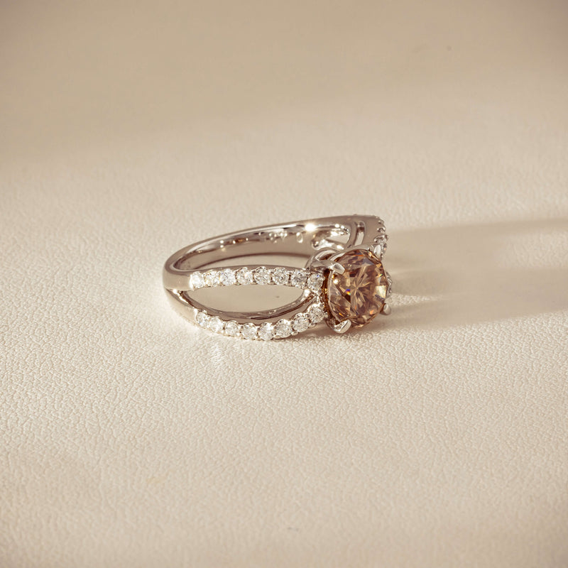 Deja Vu Platinum 2.06ct Cognac Diamond Openwork Ring