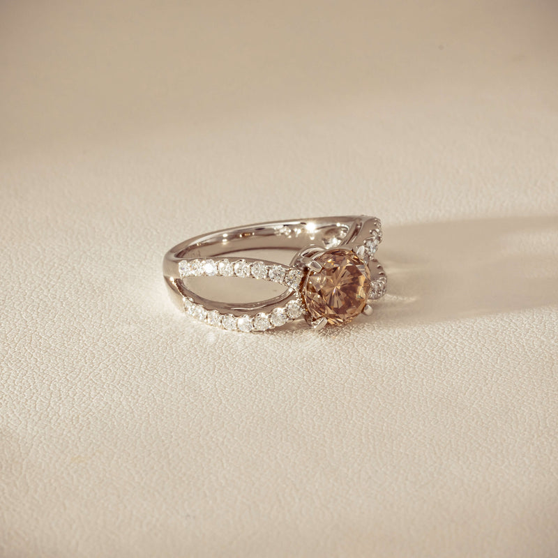 Deja Vu Platinum 2.06ct Cognac Diamond Openwork Ring
